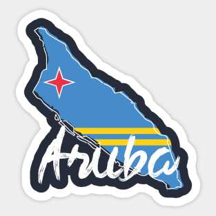 Aruba Map and Flag Sticker